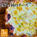 【ふるさと納税】【ナポリピッツァ専門店が作る薪窯焼き冷凍ピッツァセット】チーズたっぷり贅沢4種のチーズ（はちみつ付）×3枚 直径約23cm前後 4種のチーズ チーズピザ はちみつ ピザ 手作りピザ 冷凍ピザ pizza イタリアン 洋風惣菜 九州 熊本県 菊陽町 冷凍 送料無料