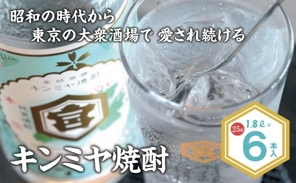 酎ハイを上質にする下町の名脇役。キンミヤ焼酎 キンミヤパック25度 1.8L×6個 焼酎 焼ちゅう 上質 美味しい おいしい 有名 本格 お湯割り 水割り 炭酸割り レモンサワー チューハイ ハイボール ロック 紙パック 25度 宅飲み 家飲み 1.8L 6本セット