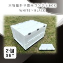 【ふるさと納税】折畳式コンテナBOX ホワイト×ブラック 2個SET【1318193】