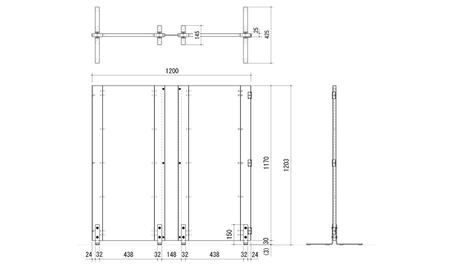 家具 パーティション  ナチュラル ≪LFM-1212PA-NA≫ 家具 朝日木材