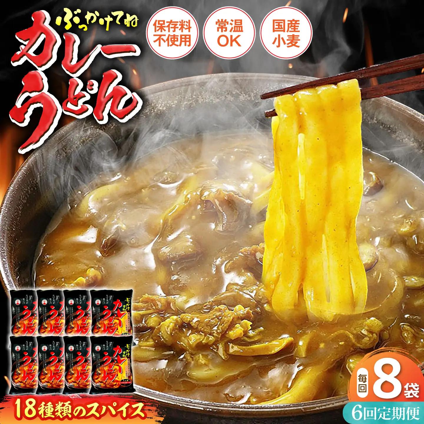 【全6回定期便】カレーうどん 8食 [VAI065] カレーうどん