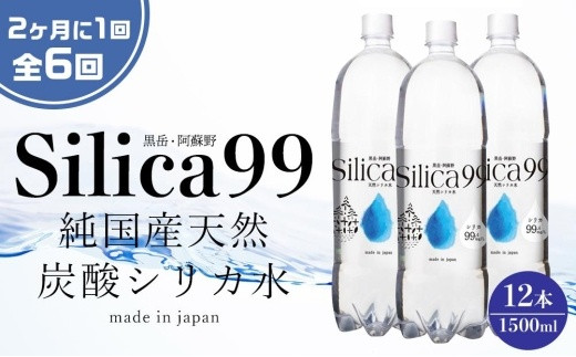 
＜２か月に１度のお届け！全６回 定期便＞天然炭酸水Silica99　1500ml×12本
