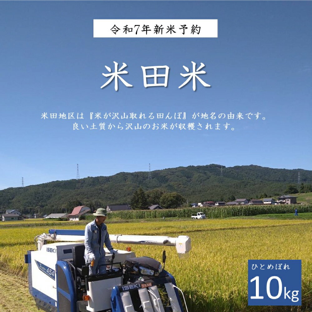 【ふるさと納税】 お米 ひとめぼれ 新米 令和7年産 精米 10kg 米田米（ まいたまい ） / 米 岩手県 遠野市 宮守町 達曽部 産 多田農産 おこめ ごはん ご飯 白米 国産 送料無料 農家 産地 直送 粘り 7年 令和 数量 限定 収穫 米田地区 水田 田園 田んぼ ふるさと 自然