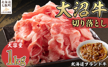 【北海道ブランド牛】大容量 大沼牛切り落とし（1kg） NAM004