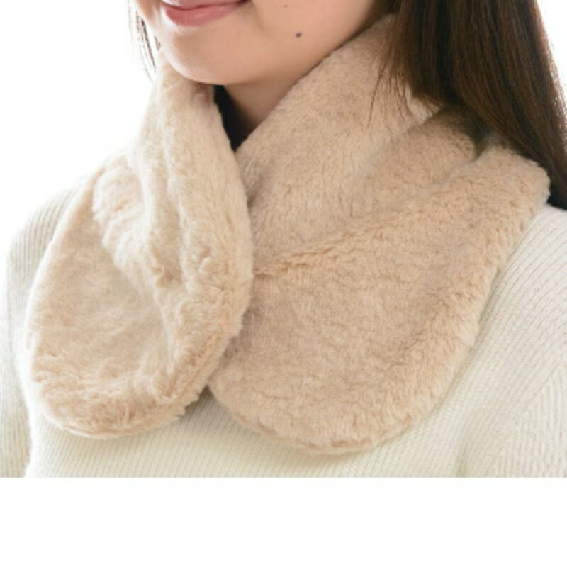 【ふるさと納税】【ブラウン】マフラー　オーガニックコットン 無染色　ボア襟マフ