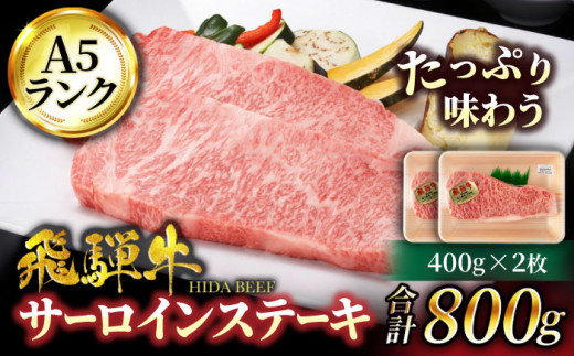 
＜ボリューム満点！高級A5ランク＞飛騨牛 A5ランク サーロイン ステーキ 400g×2枚【有限会社マルゴー】霜降り 和牛 国産 [MBE020]
