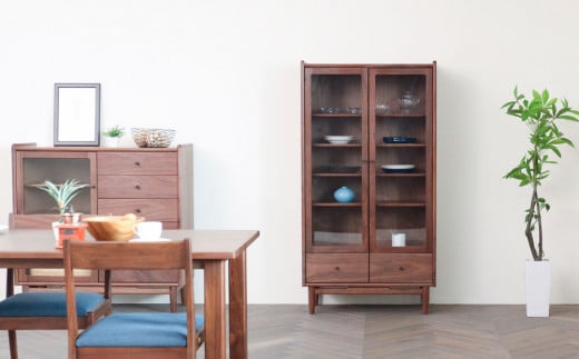 旭川家具 MUKU工房オリジナル ジャム キャビネット 引出し ウォールナット_04898