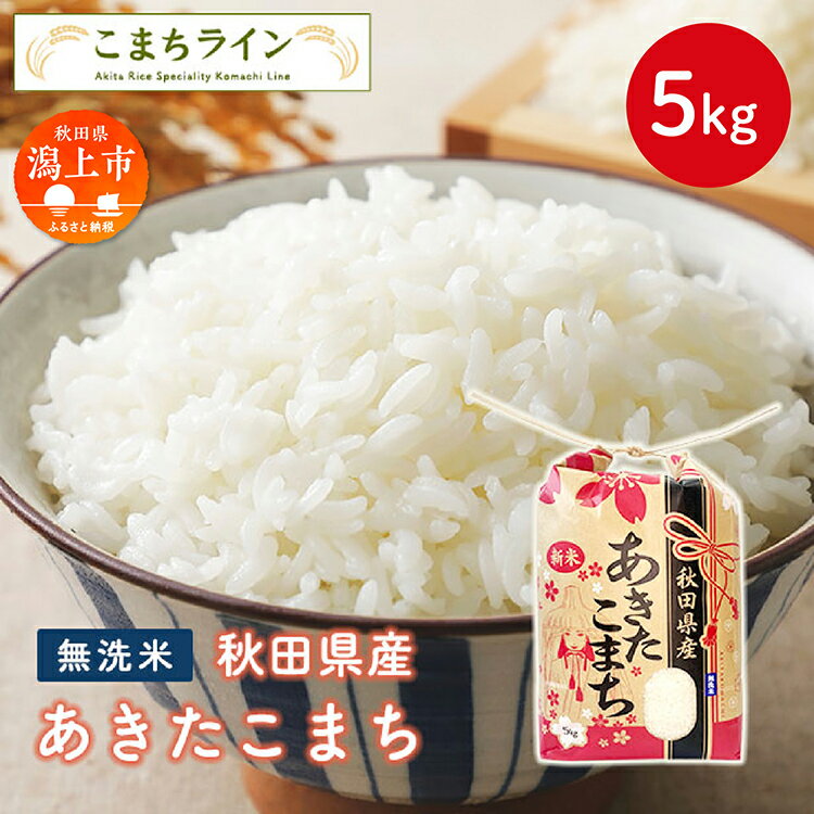 【ふるさと納税】 《令和6年産》 無洗米 あきたこまち 5kg 米 一等米 返礼品 こめ コメ 5キロ ふっくら 甘い 人気 おすすめ グルメ 故郷 ふるさと 納税 秋田 潟上市 一人暮らし 【こまちライン】