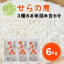 【ふるさと納税】【令和6年産】せらの恵 3種のお米詰め合わせ こしひかり 2kg ミルキークイーン 2kg きぬむすめ 2kg 合計6kg 白米 お米 ご飯 おにぎり コシヒカリ 食べ比べ 産地直送 JGAP認証 A066-02