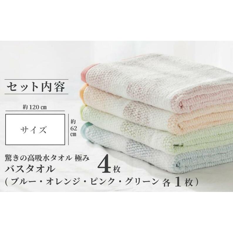 驚きの高吸水タオル『極み』バスタオル 4枚セット G720_イメージ5