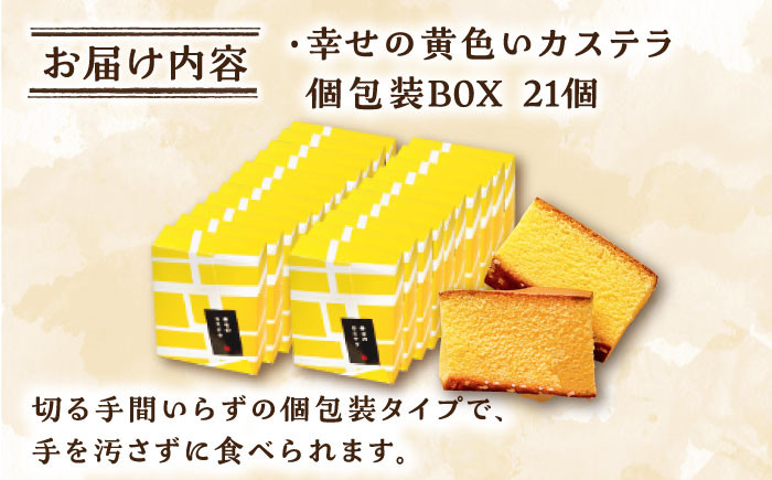 BAC008 【長崎心泉堂】プリプリ新鮮卵使用!しっとり「幸せの黄色いカステラ」21個詰合せ-5