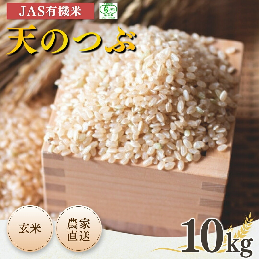 【ふるさと納税】【先行予約】JAS有機米 天のつぶ 10kg 令和7年産 | JAS 有機米 天のつぶ 玄米 コメ ブランド米 福島 福島県産 低温貯蔵庫 根本有機農園