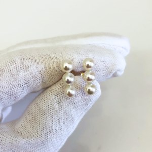 K18 アコヤ真珠 5-6mm ピアス 真珠 パール優美 / パール 