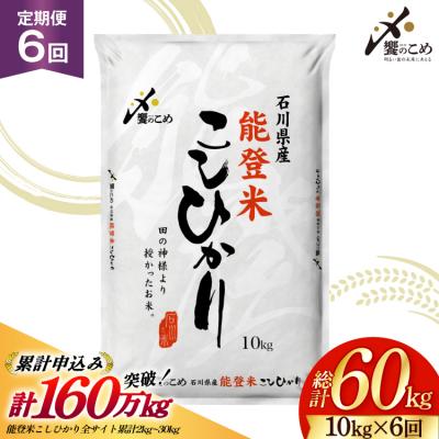 ふるさと納税 宝達志水町 米 定期便 能登米 こしひかり 10kg 6回 総計60kg [38601407]