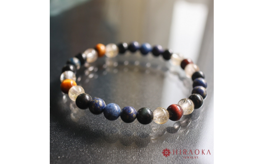 富と収入UPパワーストーンブレスレット(金運03)･6mm玉 (16.8cm)