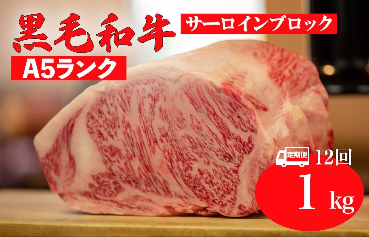
                  【全12回定期便】黒毛和牛 A5ランク サーロイン ブロック 1kg ステーキ用ソース付 サーロイン さーろいん ステーキ ブロック肉 和牛 サーロイン 贈答 ギフト お中元
                