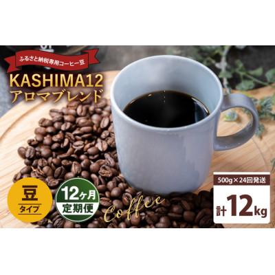 ふるさと納税 鹿嶋市 【2週間毎定期便】KASHIMA12アロマブレンド コーヒー豆 計12kg(各回500g)豆全24回