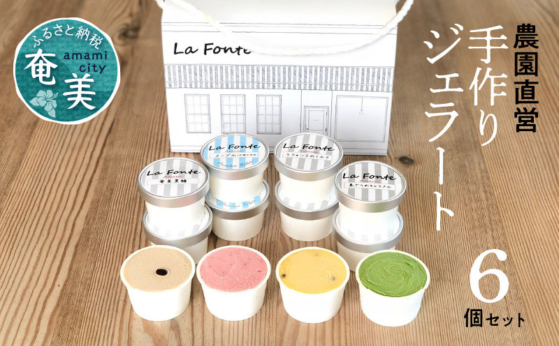 
            【La Fonte】手づくりジェラート奄美 6個セット　A084-001
          