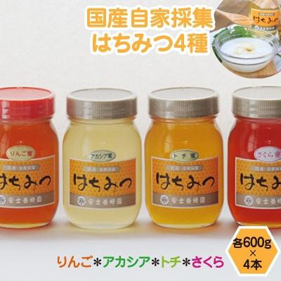 ふるさと納税 横手市 【安士養蜂園】国産自家採集はちみつ4種詰め合わせ(計2400g)