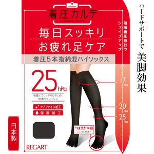 【メディックピエドシリーズ】着圧5本指綿混ハイソックスSサイズ ブラック ソックス くつした 靴下 日用品 美容 着圧ソックス 生活用品 健康用品 健康グッズ スポーツ 旅行 トラベル