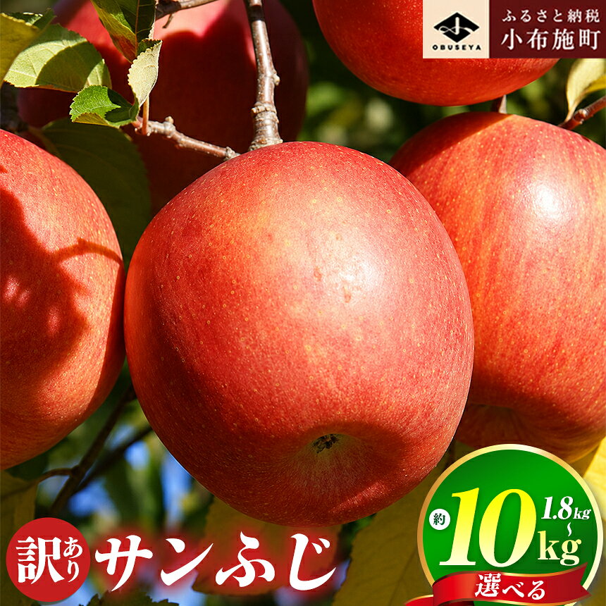 【ふるさと納税】【訳あり】先行予約 サンふじ 選べる内容量 約1.8kg・約3kg・約5kg・約10kg りんご食べ比べ 3回定期便［小布施屋］｜定期便 りんご 林檎 不揃い 規格外 家庭用 長野県 小布施町 令和8年産【2026年11月～2027年3月発送】