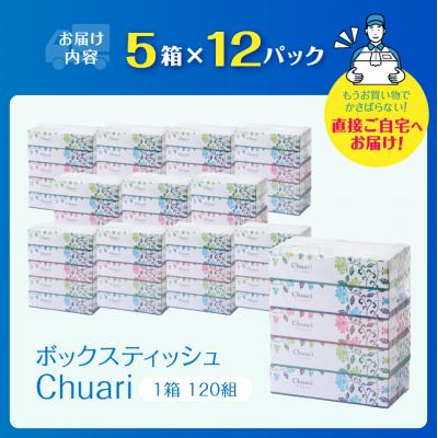 ふるさと納税 富士市 ボックスティッシュ Chuari 60箱 パルプ100% 120W 5箱×12パック (a1868) |  | 02