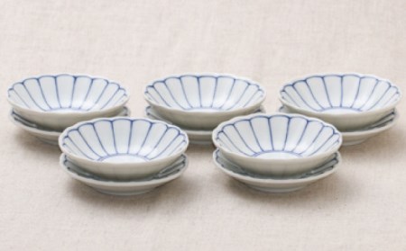 【美濃焼】菊花紋 小鉢・取り皿・豆鉢・豆皿の和食器セット（各5点 合計20点）【うつわやさんーカネ忠】食器 プレート ボウル 副菜鉢 副菜皿 ケーキ皿 取り皿 サラダボウル 和風 料亭風 日本料理 お