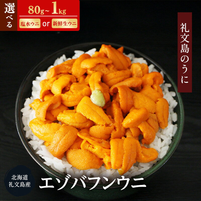 【ふるさと納税】塩水うにと新鮮生うにを選べて容量も選べる 北海道 礼文島産 ミョウバン不使用 塩水ウニ エゾバフンウニ 80g～1kg［野崎水産］【 うに ウニ 雲丹 生うに 塩水うに バフンウニ 素材本来の味 海鮮 】　お届け：2026年6月上旬～8月下旬まで
