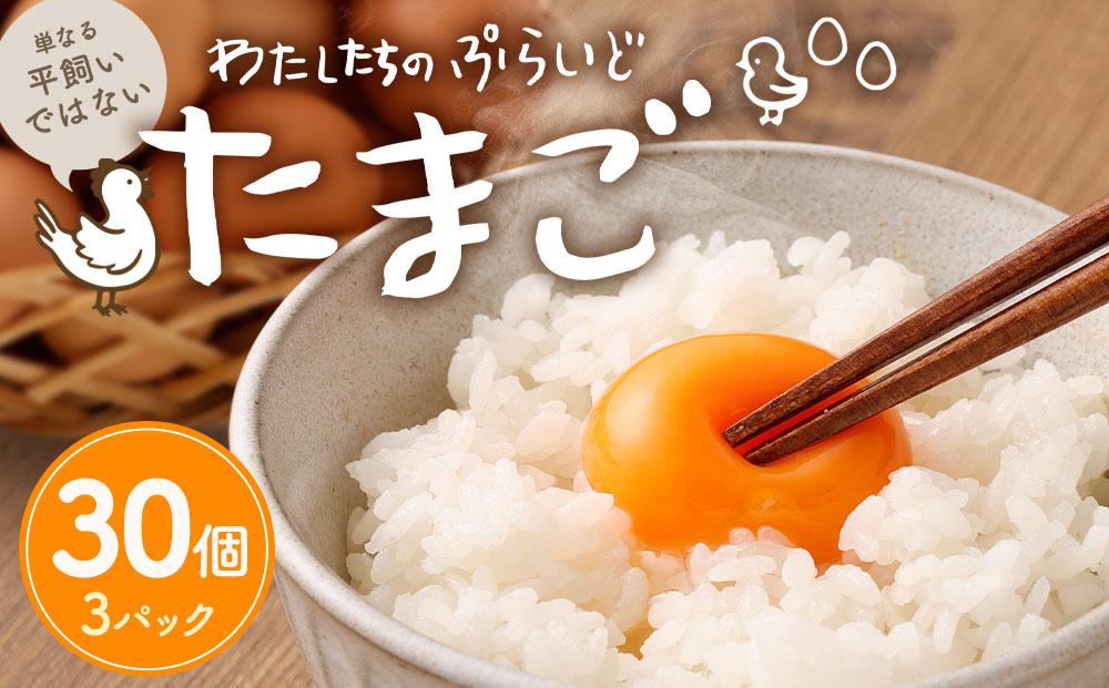 単なる平飼いではない究極の卵『わたしたちのぷらいどたまご』3パック（30個）セット 141305_GX01