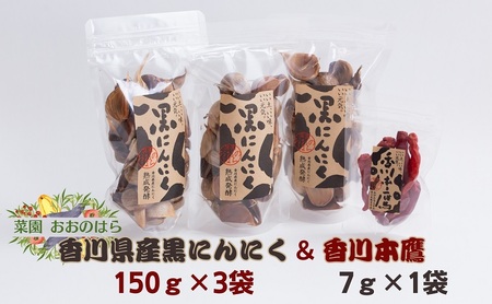 香川県産黒にんにくと香川本鷹セット 加工食品 食材 食卓 小分け 熟成 伝統野菜 香川県産香川本鷹 
