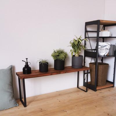 ふるさと納税 守口市 無垢材とアイアンのシェルフ H30cm W80cm / BR / 植物由来の天然オイル / 完成品 |  | 01