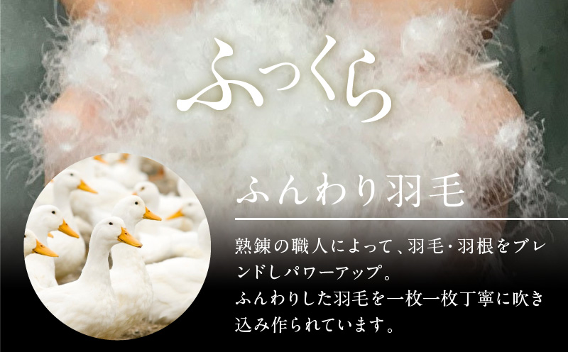 プレミアム 羽毛布団 1枚 クイーン 210×210cm アイボリー／バスタオル 1枚【国産 羽毛 ふとん 寝具 掛け布団 羽毛ふとん】 099H3098