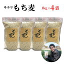 【ふるさと納税】キラリもち麦 約4kg (約1kg×4袋) 二条大麦 もち麦 きらりもち麦 キラリモチ 美味しい おいしい おすすめ 人気 栄養 食物繊維 メタボ改善 メタボ予防 生活習慣病予防 整腸 ヘルシー ダイエット 美容 健康効果 ごはん レシピ 4kg 1kg