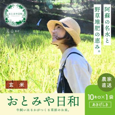 ふるさと納税 産山村 【先行予約・令和8年産新米】おとみや日和　阿蘇の名水と野草堆肥のめぐみ　玄米10kg