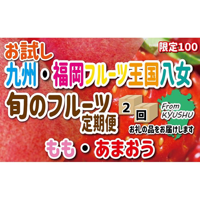 九州・福岡フルーツ王国八女　お試し旬のフルーツ定期便【全２回】 E｜＜配送不可：北海道・沖縄・離島＞