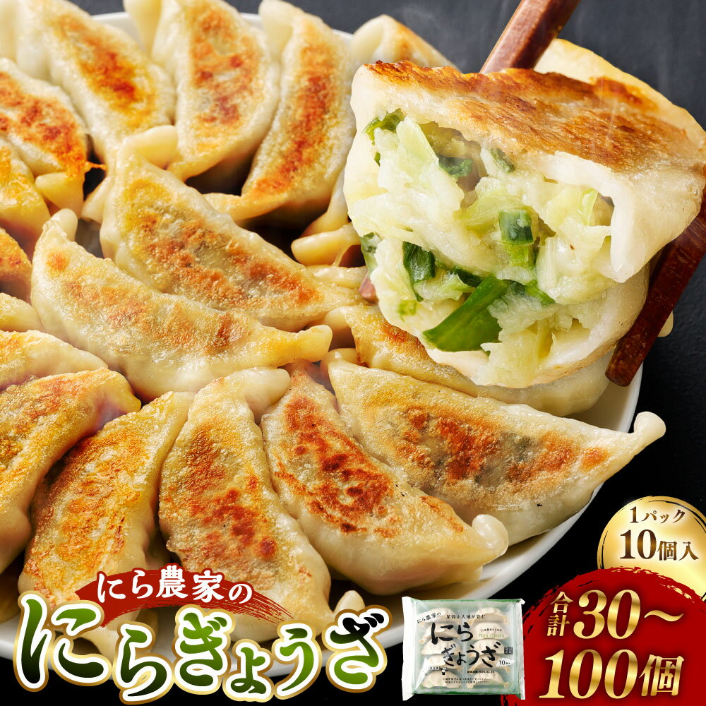 【ふるさと納税】＜にら農家の『にらぎょうざ』 30～100個（約240g （10個）×3～10パック）＞翌月末迄に順次出荷 選べる にらぎょうざ にら餃子 にらギョウザ ニラ餃子 餃子 ぎょうざ ギョウザ 30個 50個 100個 惣菜 おかず 韮 ニラ 冷凍