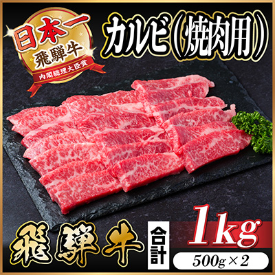 【年内発送】飛騨牛　カルビ　焼肉　1kg【配送不可地域：離島】