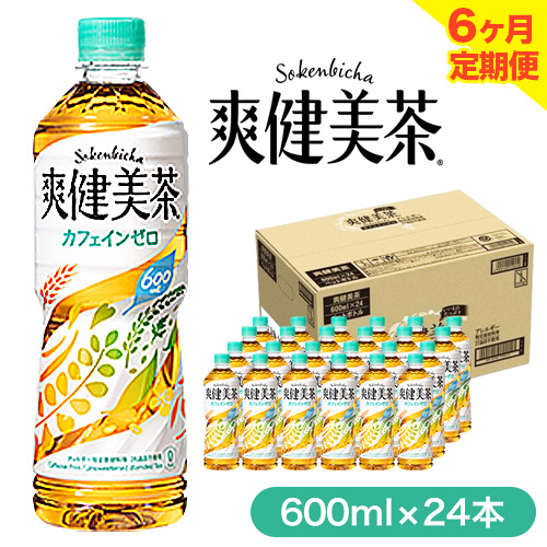 ★ 6ヶ月 定期便 ★ 爽健美茶 600ml×24本 コカ・コーラボトラーズジャパン 《お申込み月翌月から出荷開始》 和歌山県 紀の川市 お茶 茶 ハトムギ 玄米 月見草