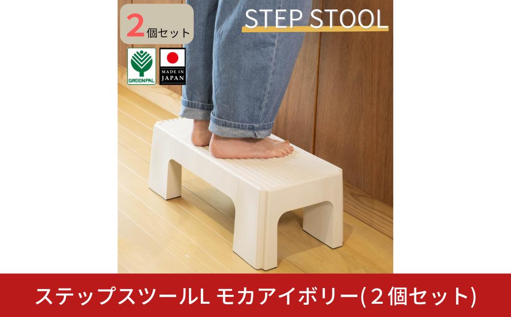 
                  ステップスツールL モカアイボリー 2個セット スツール ステップ 高所作業 踏み台 イス グリーンパル【010S815】
                