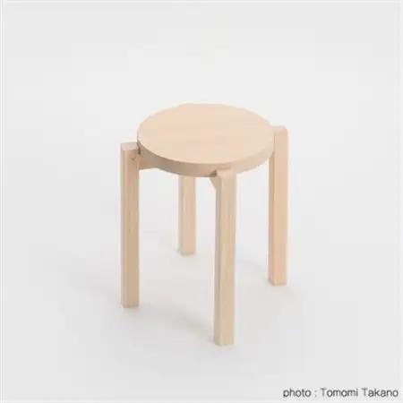 ヒノキのラウンドスツール(ウレタン塗装)　TSUYAMA FURNITURE【1403734】