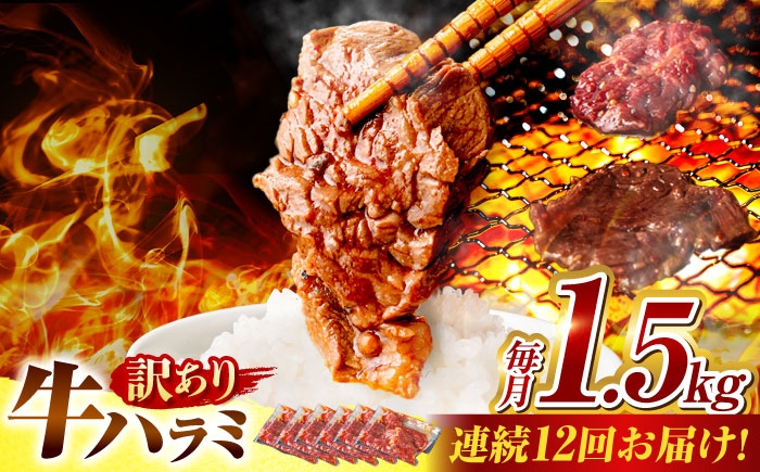 
            【12回定期便】【訳あり】味付けハラミ 1.5kg(250ｇ×6パック) / ハラミ 牛肉 焼肉 / 御嵩町 / 馬力家 [AVBO047]
          