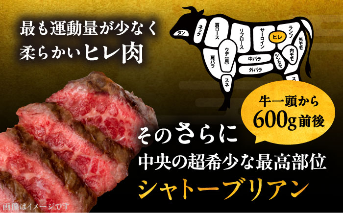 2回定期便博多和牛 ヒレ シャトーブリアン 200g × 3枚  