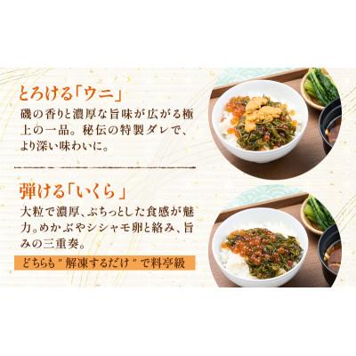 ふるさと納税 宮古市 たっぷり漬け ウニ・イクラ 150g×各2箱 三陸 海の宝石箱 海鮮丼の具 めかぶ入り 岩手県宮古市 |  | 02