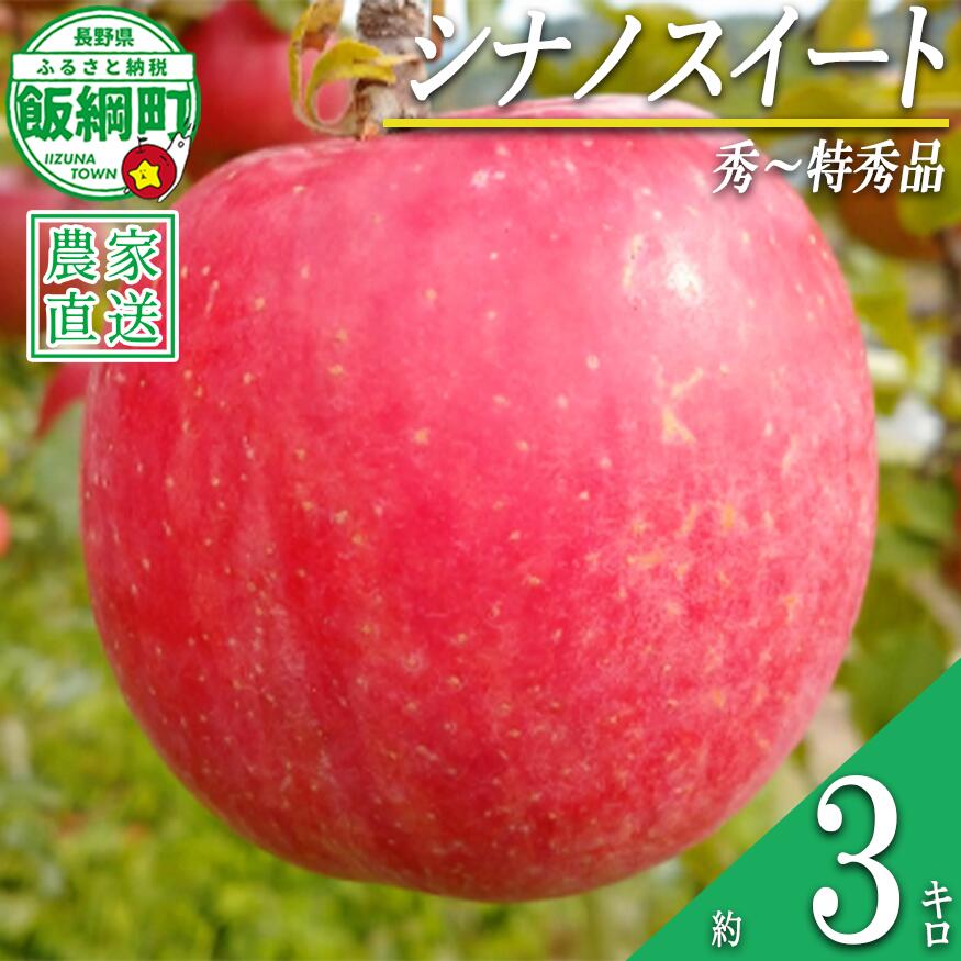 【ふるさと納税】 りんご シナノスイート 3kg 秀〜特秀 関果樹園もりんご 沖縄県への配送不可 〔 果物 フルーツ 林檎 長野 予約 農家直送 贈答用 3キロ 13000円 〕【令和8年度収穫分】 発送：2026年10月上旬〜