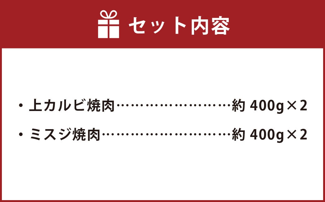【上カルビ VS ミスジ 食べ比べ！】 おおいた和牛 上カルビ焼肉・ミスジ焼肉 各約800g（約400g×2） 計約1.6kg