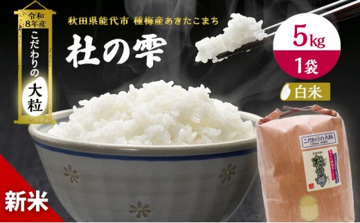 
                  先行予約 新米 あきたこまち 杜の雫 5kg 米 秋田 5キロ
                
