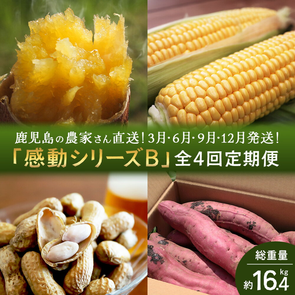 【ふるさと納税】【定期便・年4回】農家の感動シリーズB (約16.4kg) FR-2｜冷凍焼き芋 ゴールドラッシュ とうもろこし 塩茹で 落花生 おおまさり ピーナッツ 芋 さつまいも 紅はるか 野菜定期便 旬 産地直送 サラダ 南大隅町
