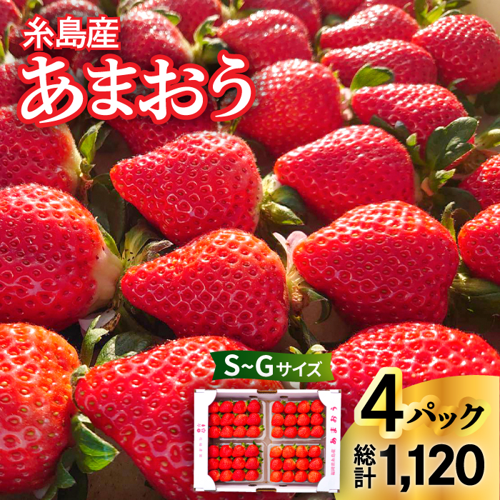 【先行予約】【農家直送！】 糸島産 あまおう 280g×4パック (S~Gサイズ)【2026年1月下旬以降順次発送】 糸島市 / 後藤農園 [AML003]