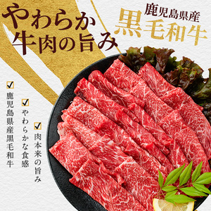 牛肉 鹿児島県産 黒毛和牛 赤身スライス 600g 牛肉 IB112-003