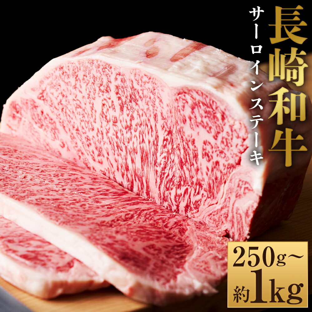 【ふるさと納税】＜選べる内容量＞【A4～A5】長崎和牛 サーロインステーキ 1枚・2枚・4枚 1枚約250g 約250g・計約500g・計約1kg 黒毛和牛 牛肉 お肉 サーロイン 赤身 霜降り 冷凍 長崎県産 国産 九州 長崎県 時津町 送料無料